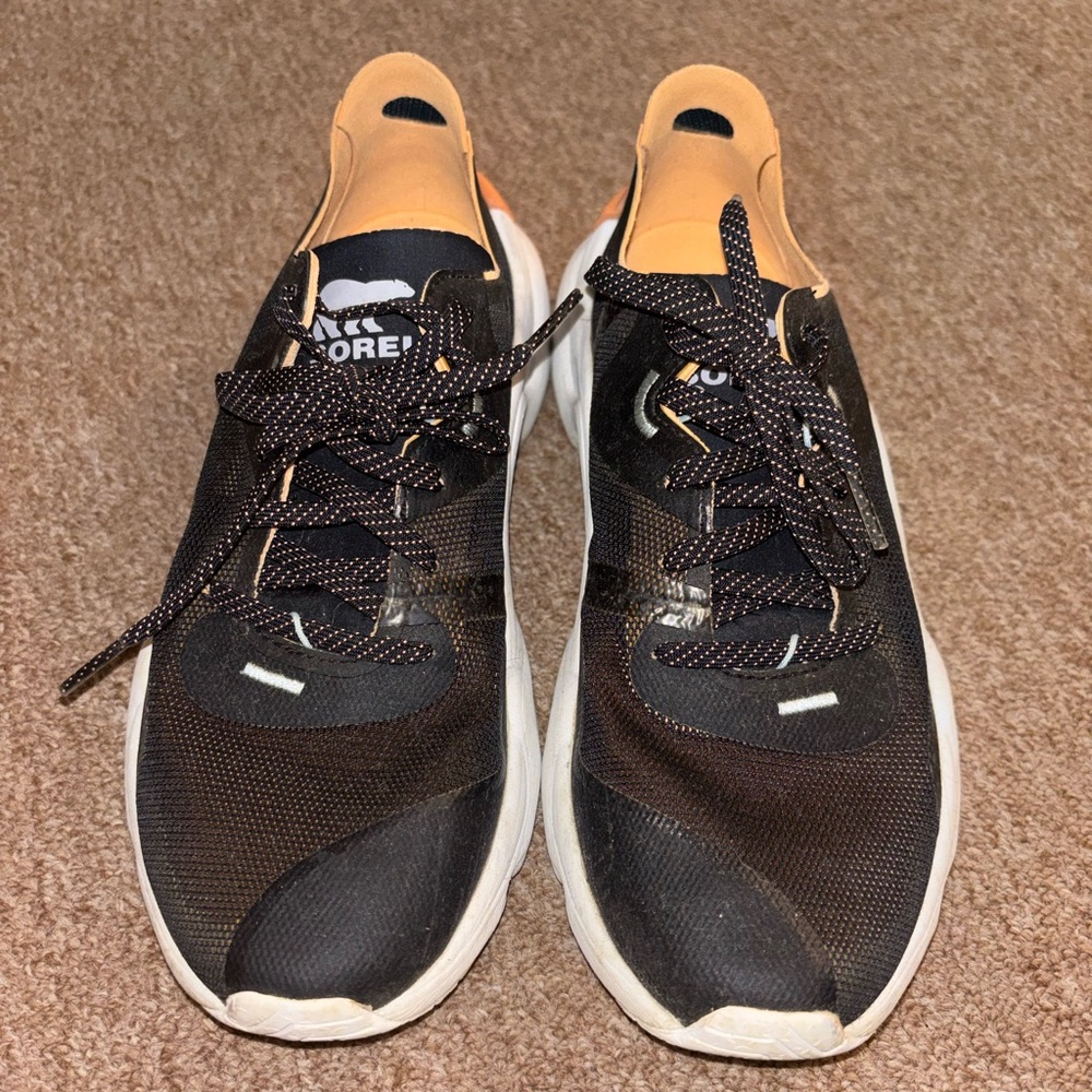 Sorel Women’s Sneakers, Size 8.5, Black/Sunset Orange/White